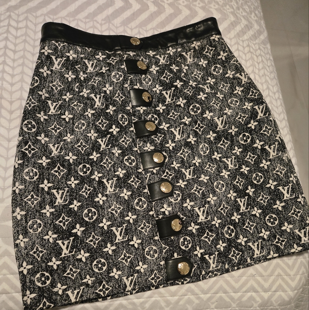 LOUIS VUITTON Casual Short Skirts Women's Gray Black